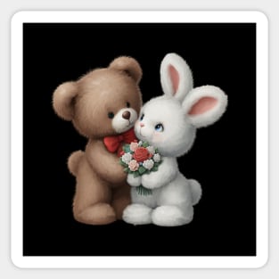 Love Bunny and Snuggle Bear Sticker
